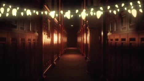 animation of lights over scary narrow corridor