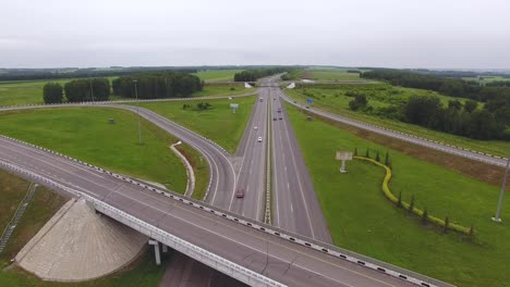 aerial view highway junction.