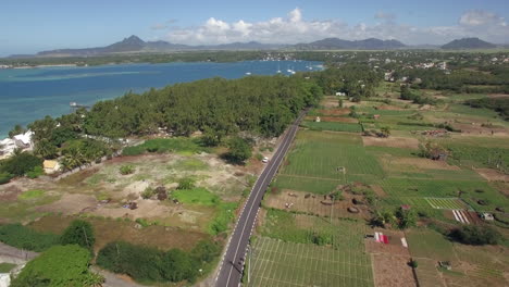 vista aérea de la costa de la isla de mauricio
