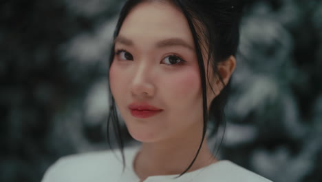portrait of a woman in winter