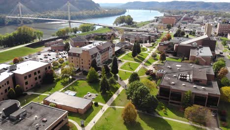 Shawnee-State-University-in-Portsmouth,-Ohio---aerial-drone-footage