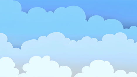 cartoon clouds moving in blue sky animation