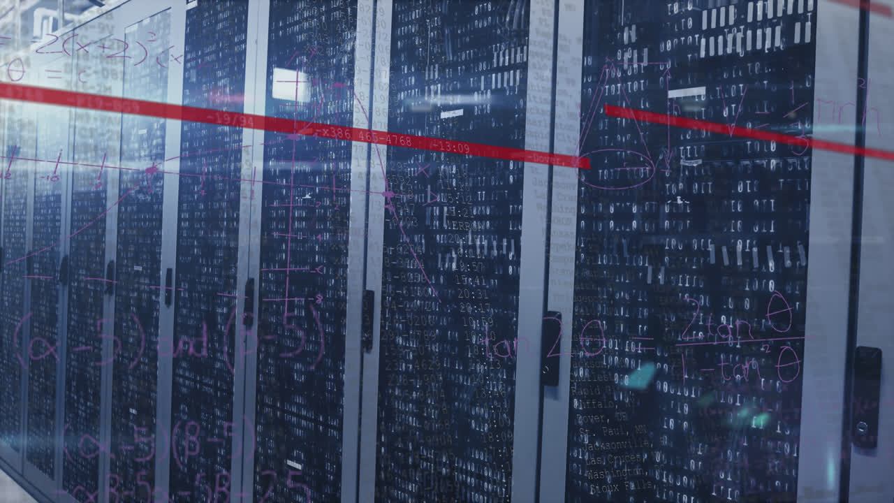 animación de ecuaciones matemáticas y procesamiento de datos a través de la sala de servidores