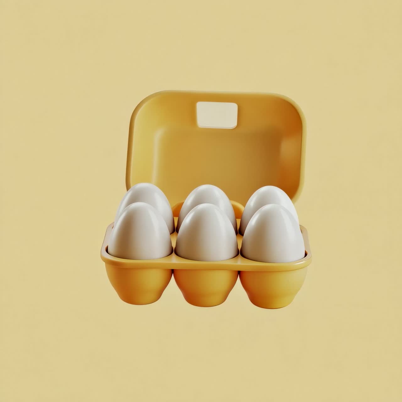 Half Dozen White Eggs in Yellow Carton