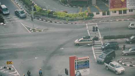 The-busy-intersection-of-Melaka---time-lapse