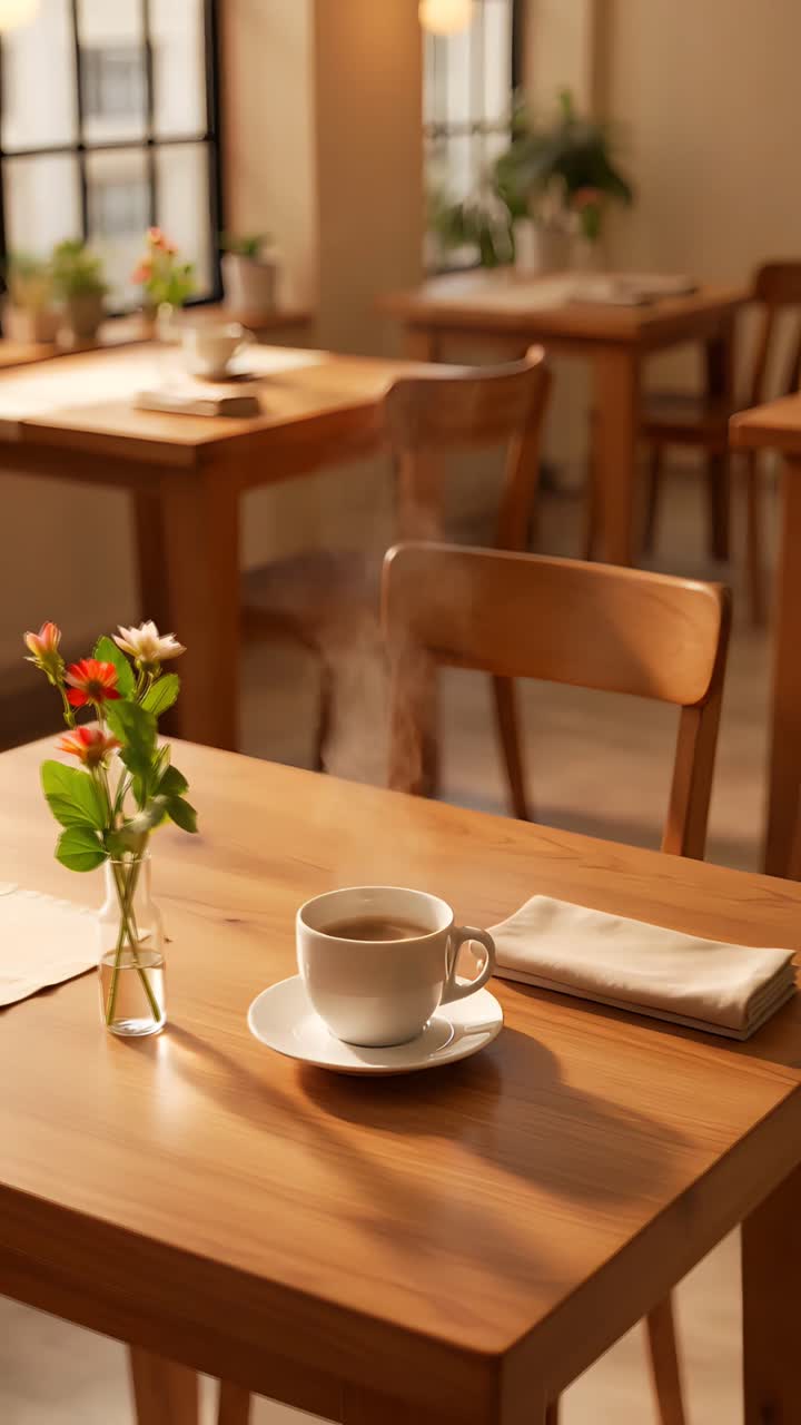 Interno di caffè estetico con atmosfera accogliente 4K