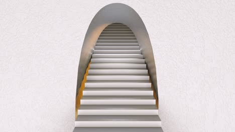 stepped staircase in wall opening