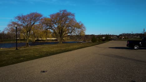 drone landing as seen through shadows