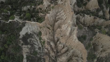 Impossibly-sharp-ridge-tops-on-fairy-chimney-eroded-French-sandstone