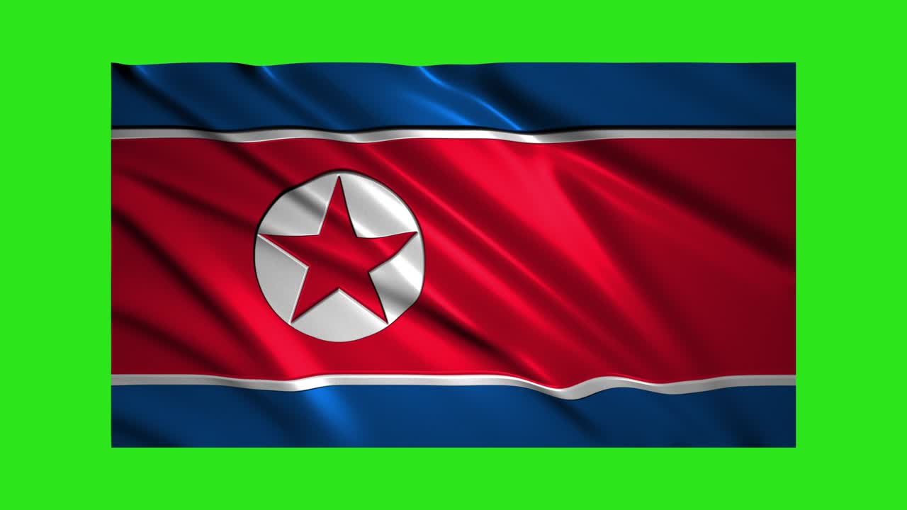 북한 발이 흔들리고, 녹색 스크린에서 회전할 수 있습니다.