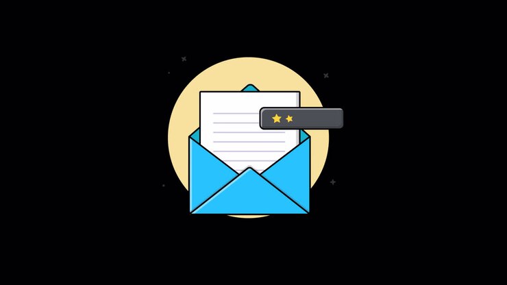 Animated Illustration of Email Message with Star Rating