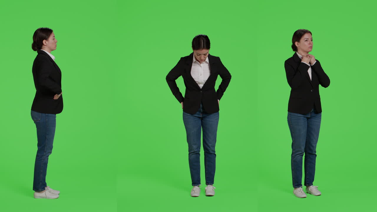 Businesswoman in Blazer on Green Screen
