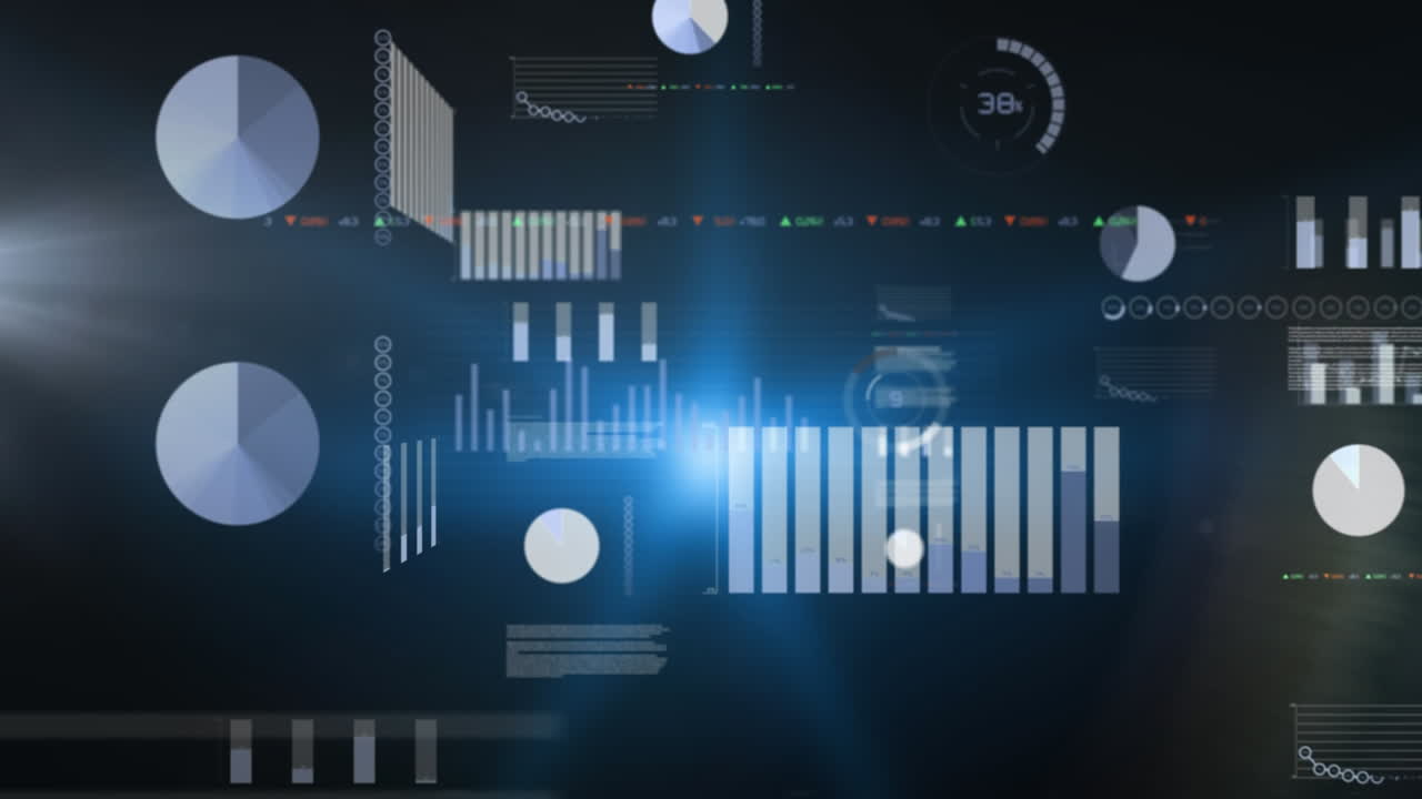 animación del procesamiento de datos en fondo negro