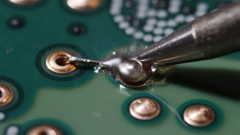 soldering a component on a circuit board