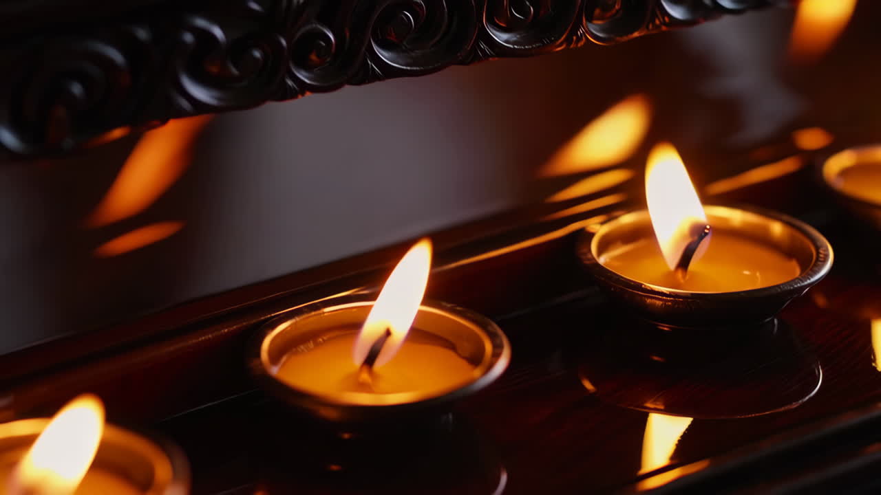 Candele Accese su un Altare