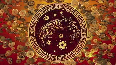 chinese new year, year of the tiger 2022, also known as the spring festival with the chinese tiger zodiac astrological decoration for background decoration