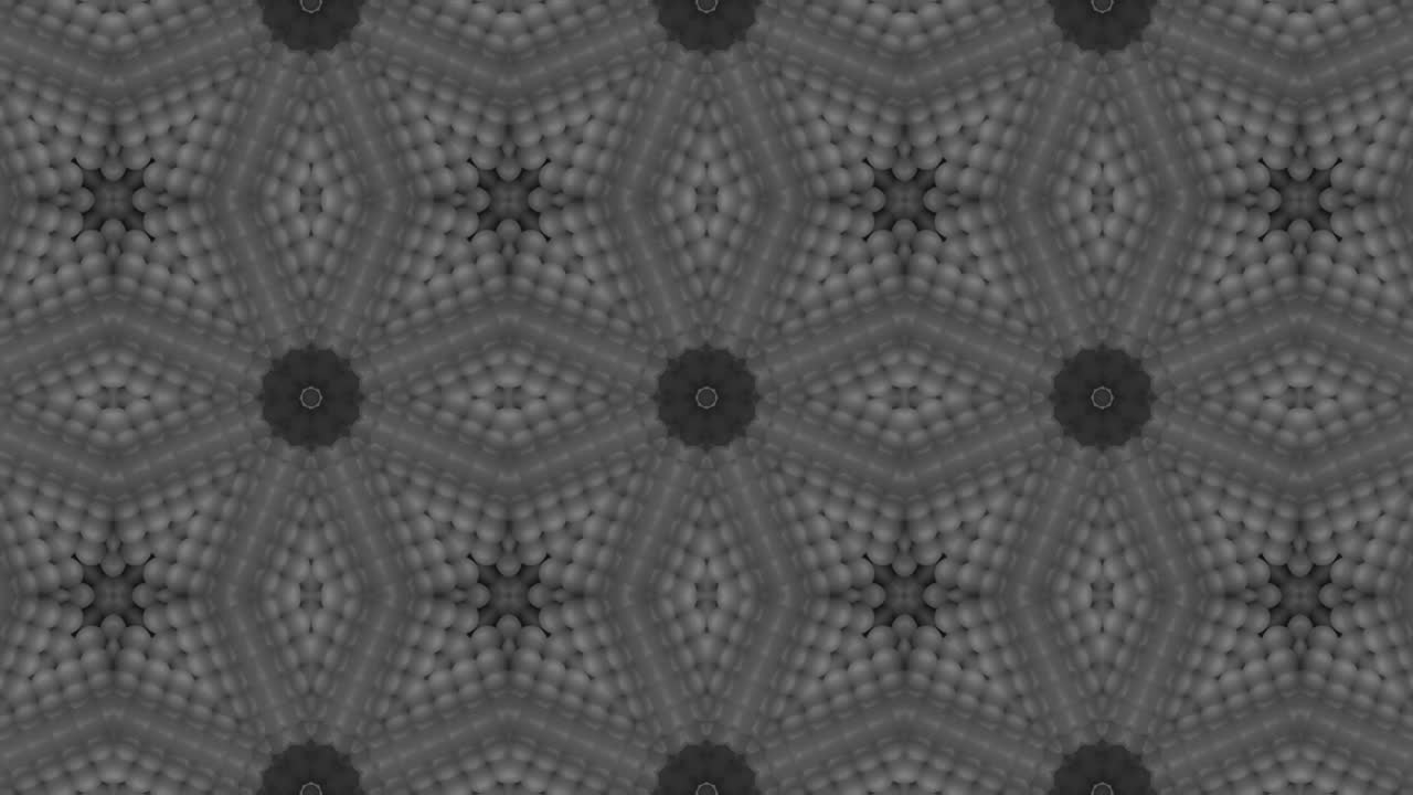 3d Looped abstract ornate decorative background. Hypnotic trendy kaleidoscope.