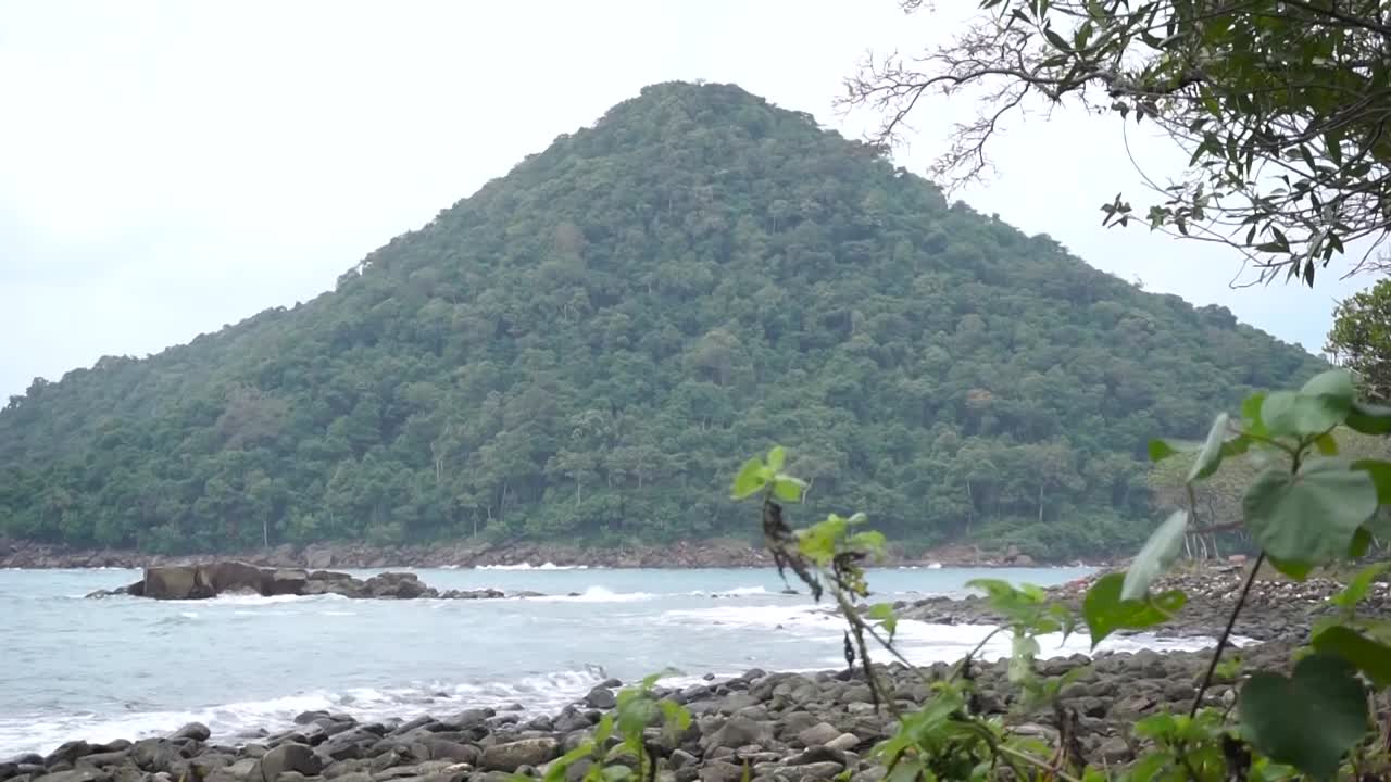 Interesting unpopulated island located on the coast of Asia