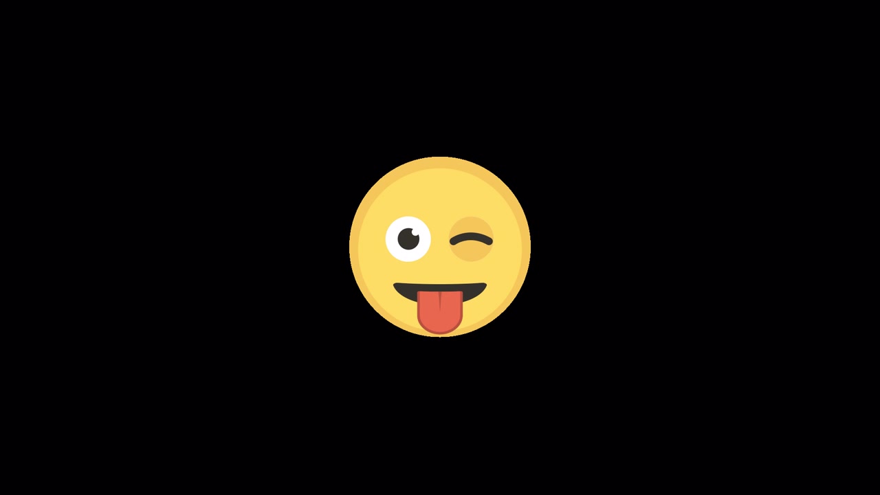 Animated Yellow Emoji Winking and Sticking Out Tongue