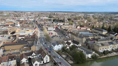 st neots town centre cambridgeshire uk aerial footage