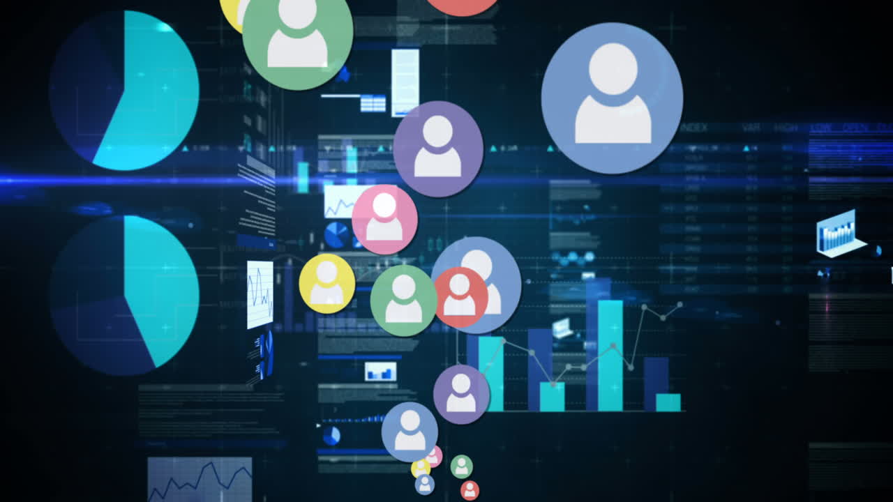 Animation of icons over statistics