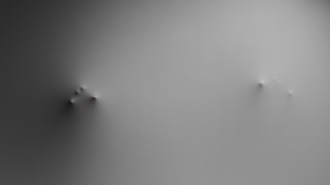 A scary silhouette of a man appears from the white wall