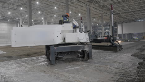 concrete floor pouring at construction site