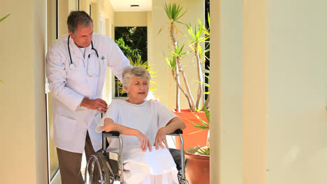 doctor with wheelchair patient