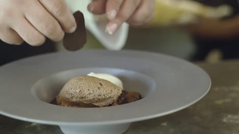 five-star chef puts finishing touches on a delicious dish