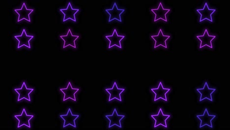 retro stars pattern with neon purple