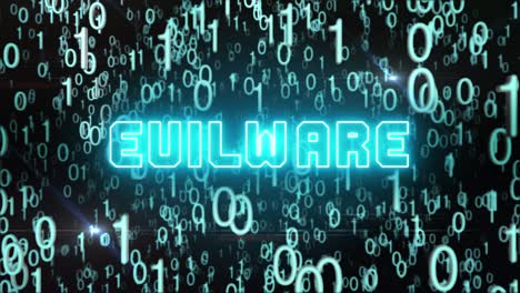 bluish evilware concept with digital code