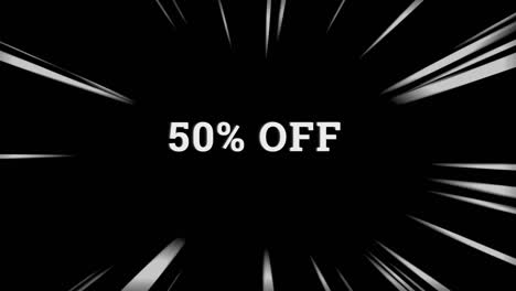 special offer 50% word animation motion graphic video with alpha channel, transparent background use for web banner, coupon,sale promotion,advertising, marketing 4k footage