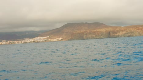 volcanic island at the atlantic ocean on tenerife in spain's canary islands. pov shot