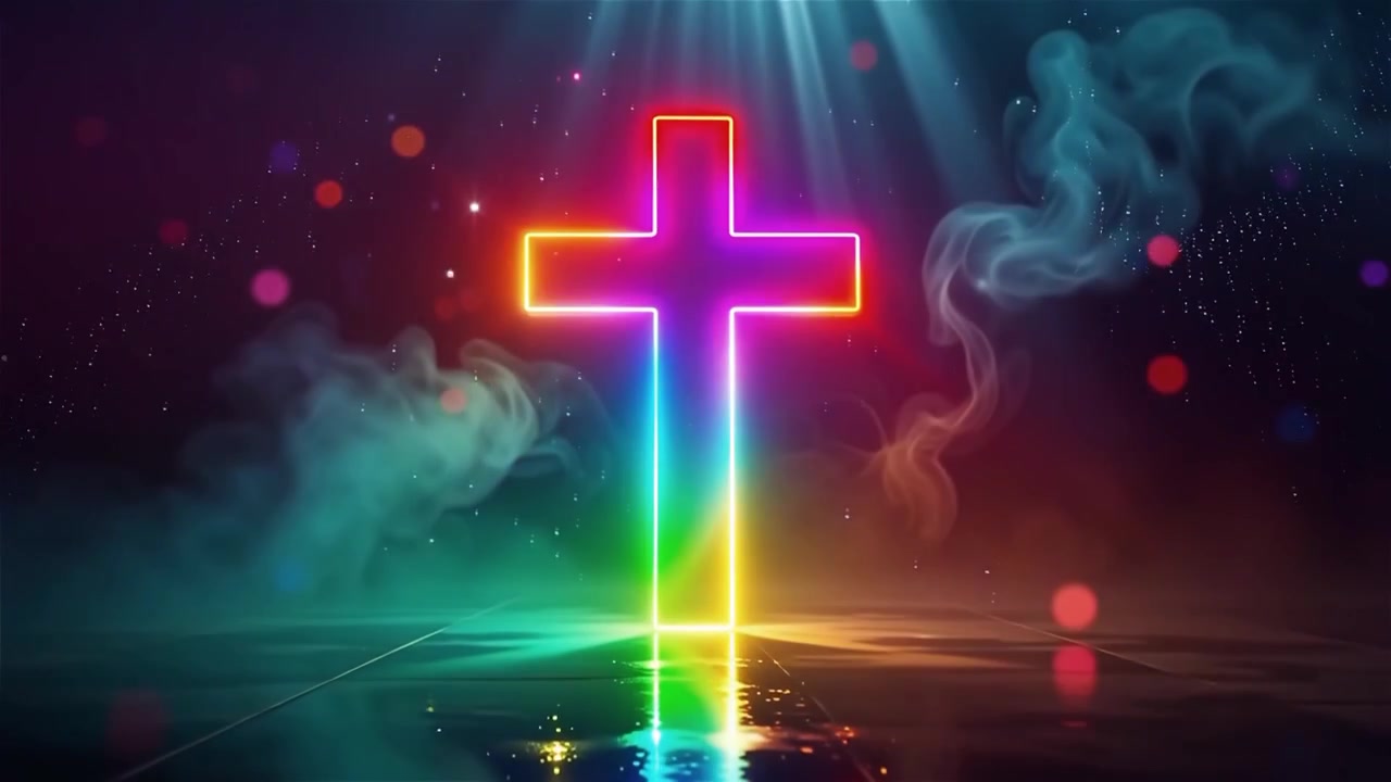 Christian Cross Heavenly Light Worship Background