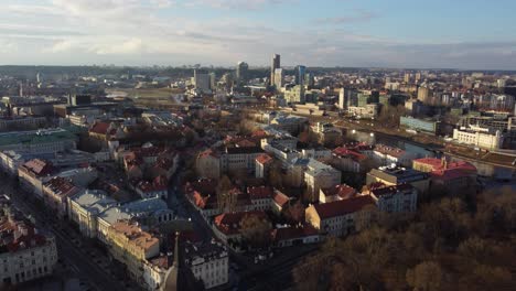 aerial vilnius downtown main panorama, lithuania