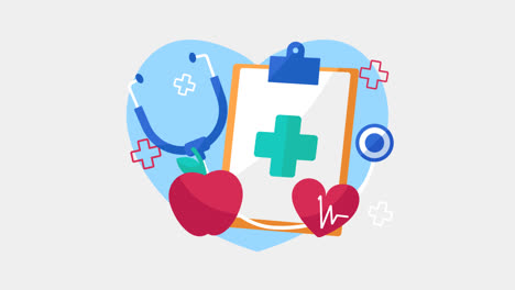 motion graphic of flat world health day illustration