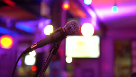 microphone in night club,music on stage party.