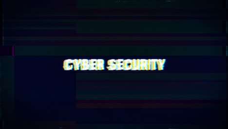 cyber security alert on glitch and noise hacking background