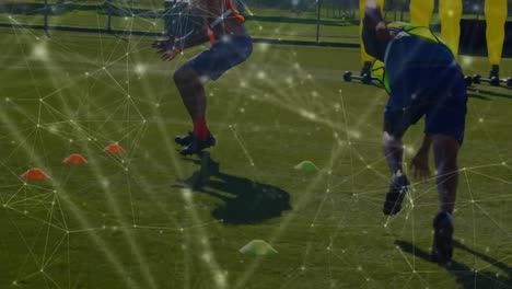 animación de la red de conexiones entre diversos jugadores de fútbol