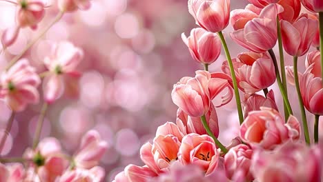 vibrant pink tulips in spring bloom