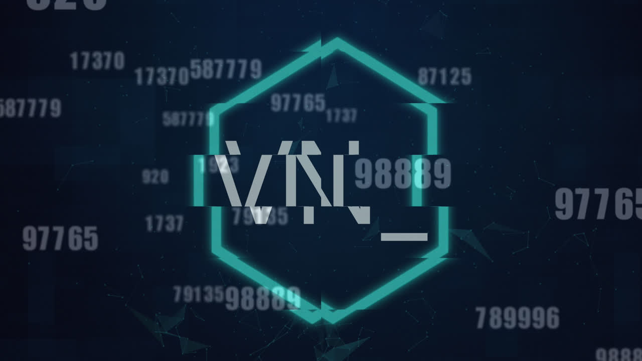 animación del texto nft sobre el procesamiento de datos en fondo negro