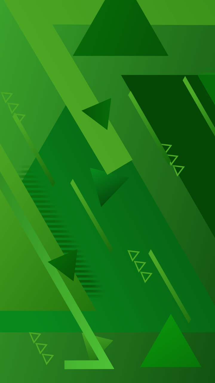 Motion Graphic of Abstract geometric screensaver in green tones
