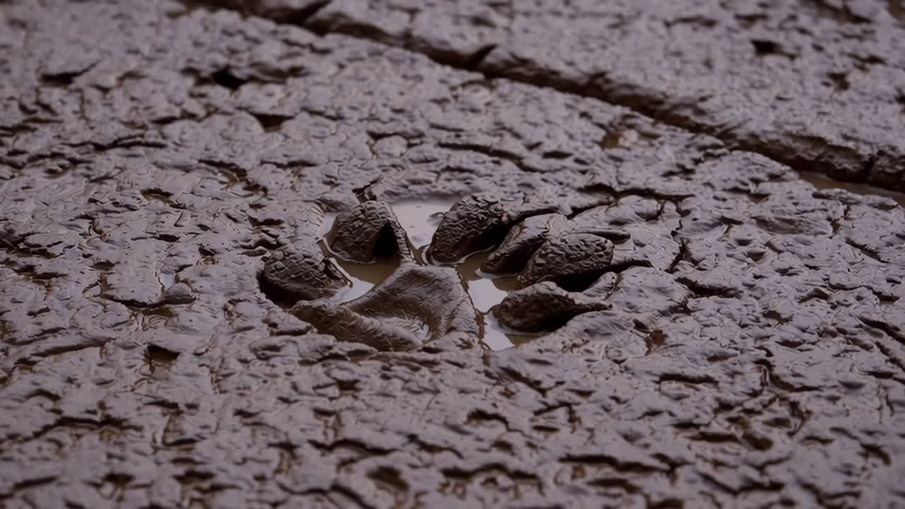 Animal Footprint in Mud