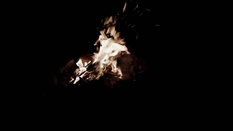 una fogata arde brillantemente en la noche