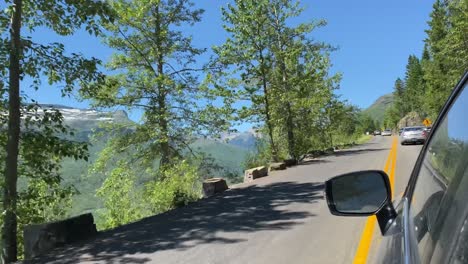 driving thru glacier national park montana