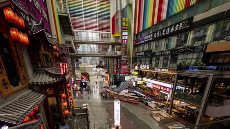 chongqing, china - 28 may 2025 : timelapse of the amazing chongqing cyberpunk city neon street scene in the rain at night
