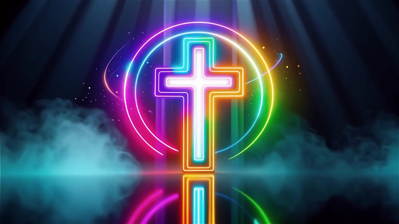 Christian Cross Heavenly Light Worship Background