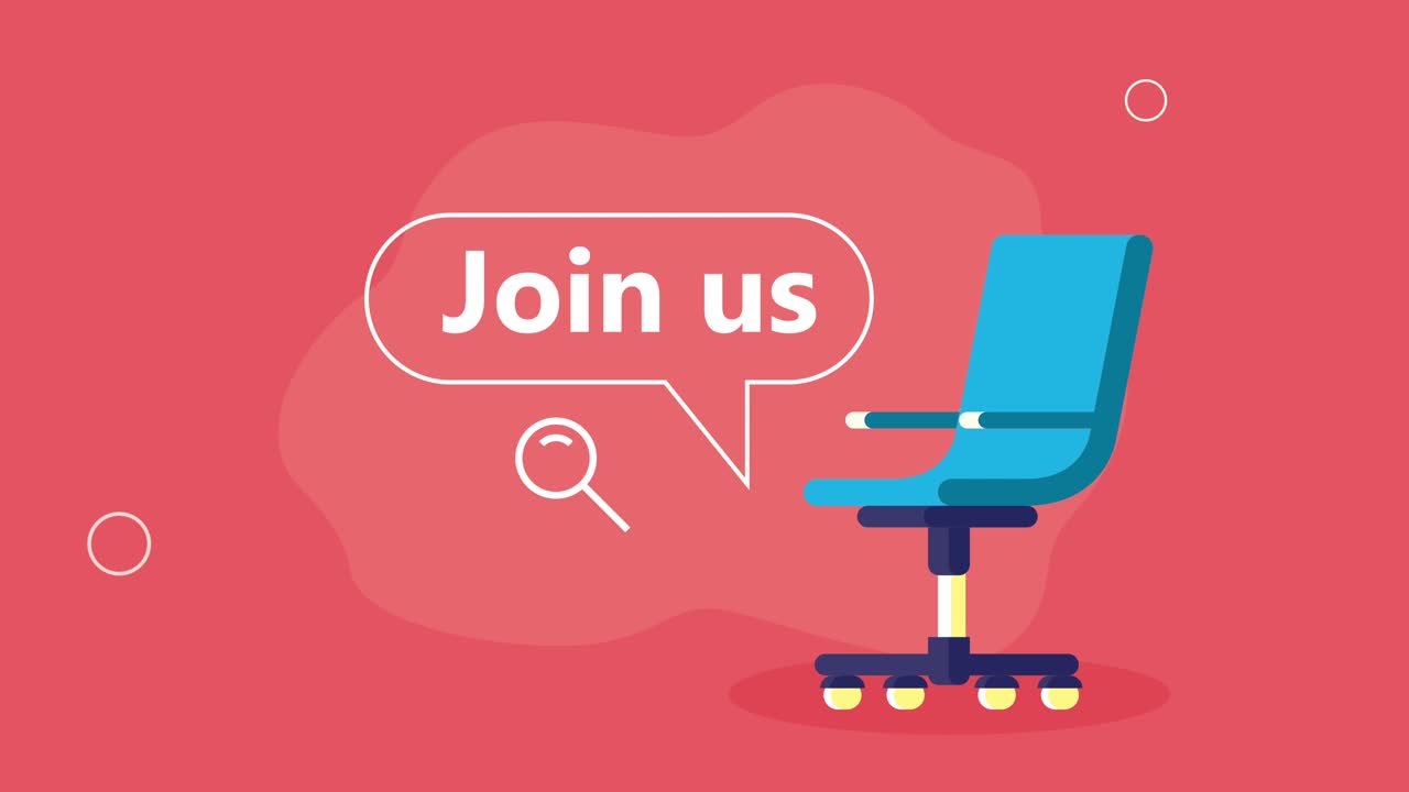 we are hiring lettering with office chair