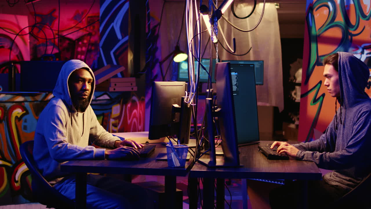 piratas informáticos de seguridad rompiendo las defensas