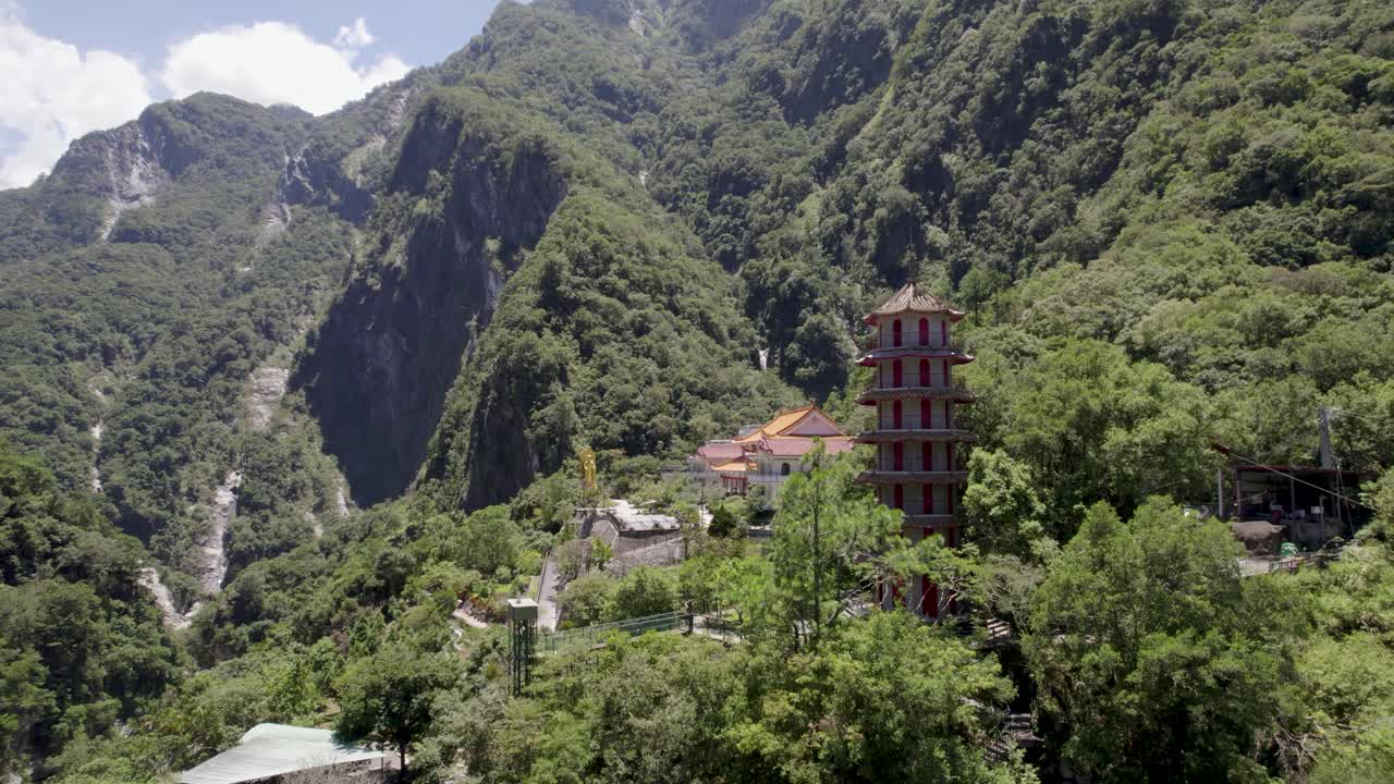 Aerial view of Xiangde Temple in Taroko National Park, Hualien county district, Taiwan